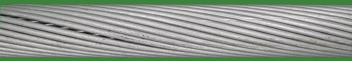The same frame in the aligned view: the cable rotated level, scaled to a fixed thickness, on a flat background.